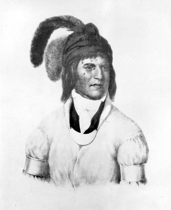 Historical portrait of Chief Ladiga, Muscogee Creek leader of Northeast Alabama, painted ca. 1825