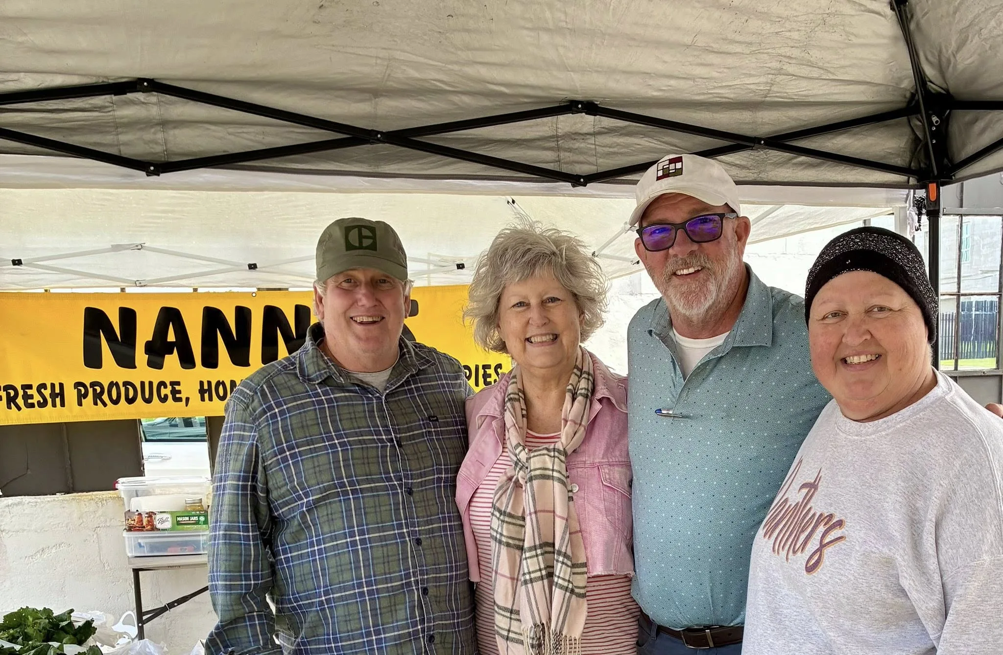 Jay Jenkins with a group at the Anniston Farmers Market